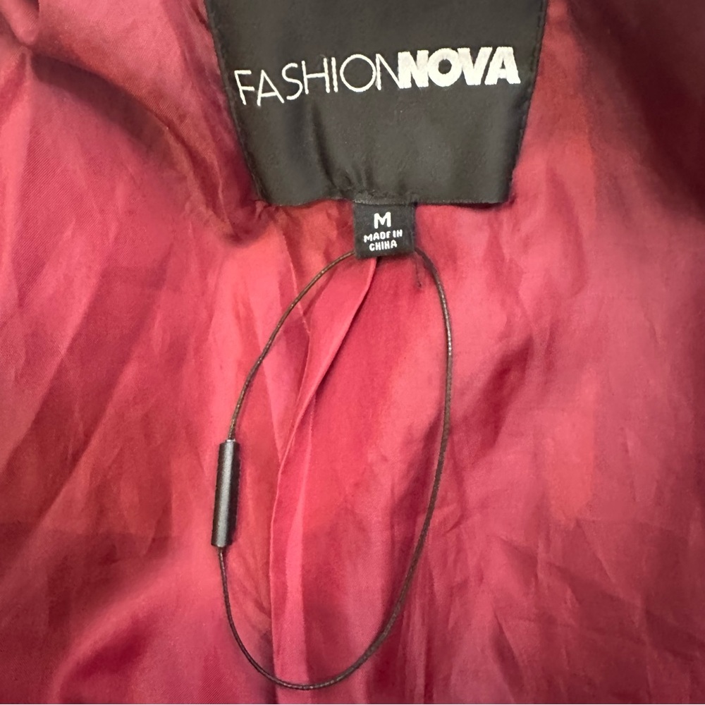 Fashion Nova Women's Quilted PU Leather Jacket - Red - Picture 7 of 8